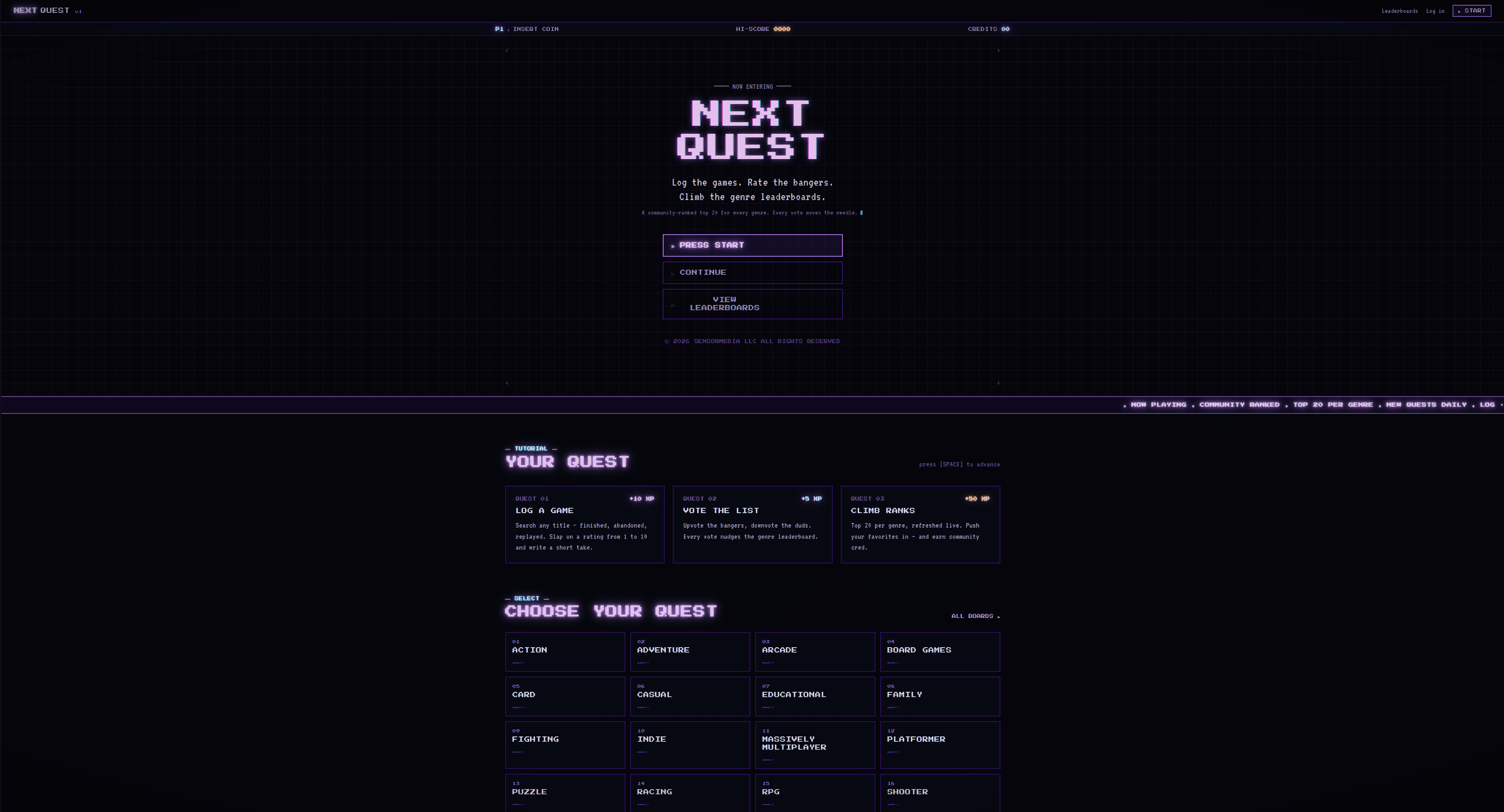 Screenshot of NextQuest